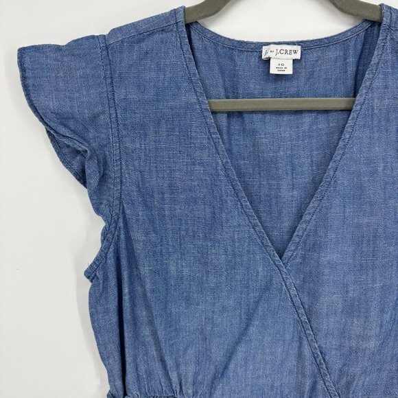 J. Crew Blue Wrap Top - Picture 4 of 7
